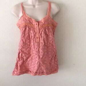 Billabong coral eyelet tank top size small